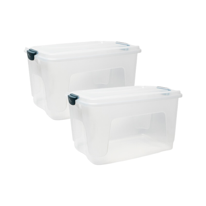 Set x2 Caja organizadora 30 lts Alta TRANSPARENTE