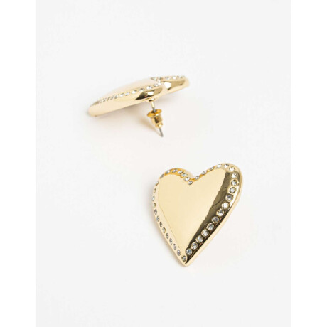 Aros Pasantes Corazón Strass Dorado