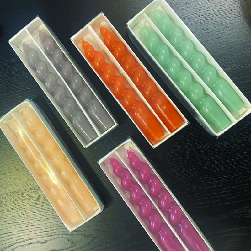 Set de 2 velas torneadas Emma Gris