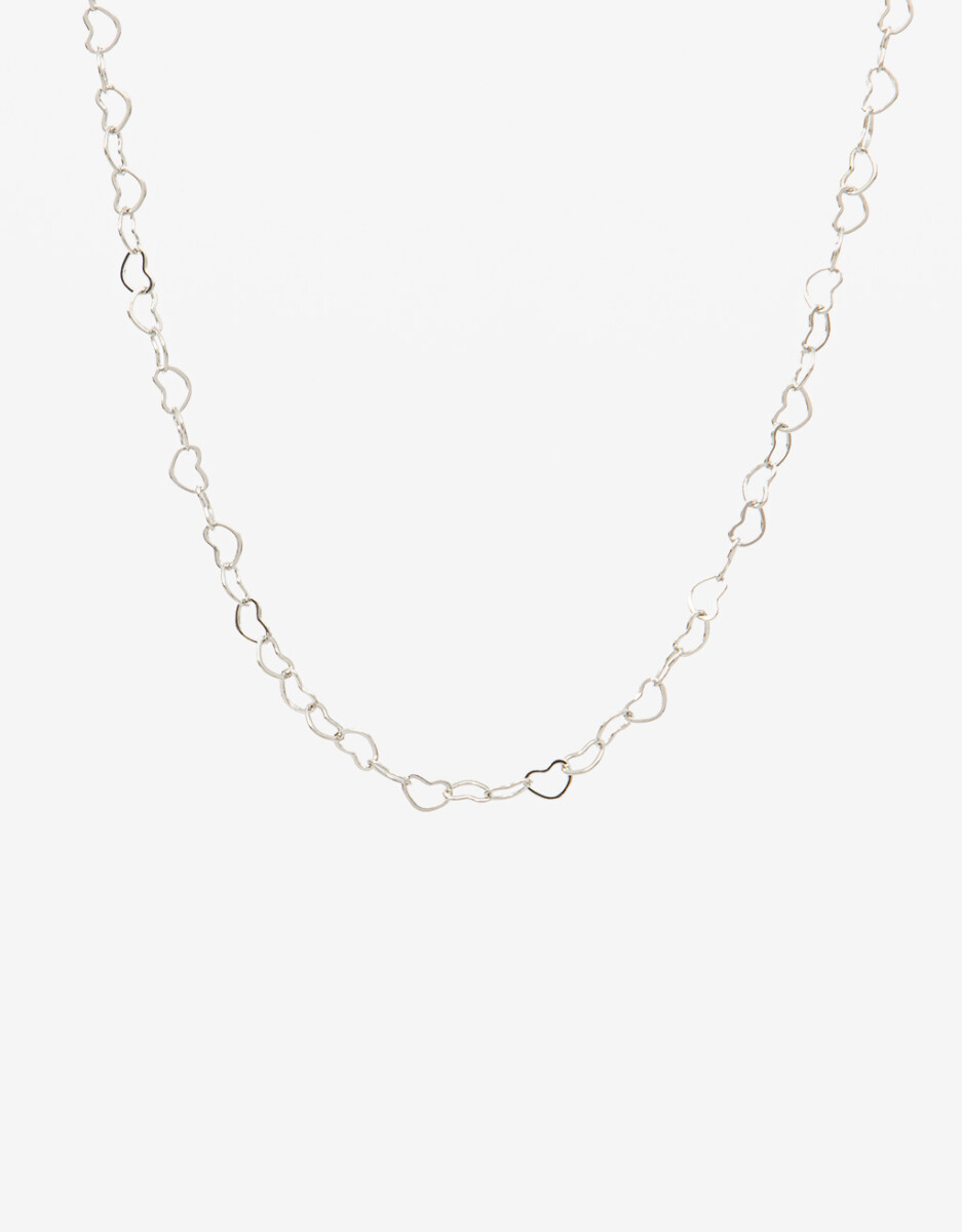 Collar Corto Metal Corazones 