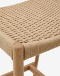 Taburete Analy respaldo madera maciza roble acabado natural y asiento cuerda 70cm FSC 100% Taburete Analy respaldo madera maciza roble acabado natural y asiento cuerda 70cm FSC 100%