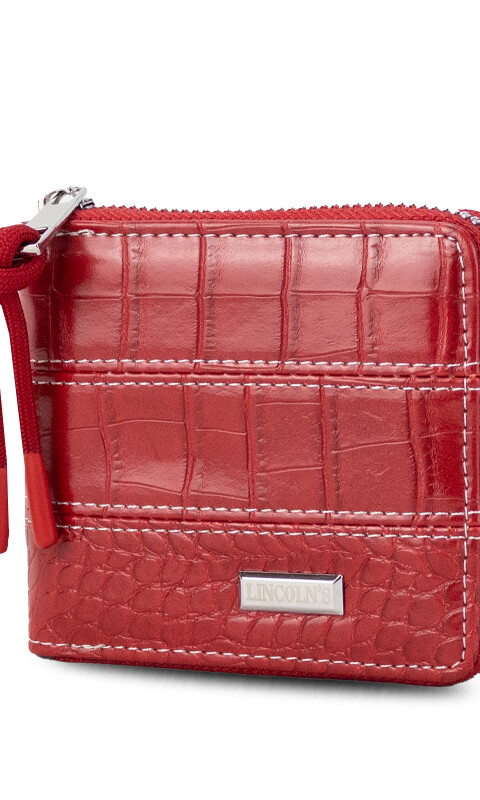 BILLETERA CANDELA CROCO GRANATE