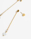 Aros Colgantes Largos Piedras Aros Largos De Acero Con Nácar - Dorado