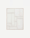 Cuadro Klis de lino con formas geométricas blanco 80 x 100 cm