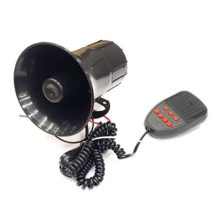 Bocina Sirena 12V 30A 50W 7 Tonos Con Microfono