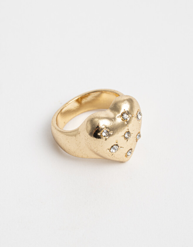 Anillos Medianos y Grandes Corazón Anillo De Corazón - Dorado