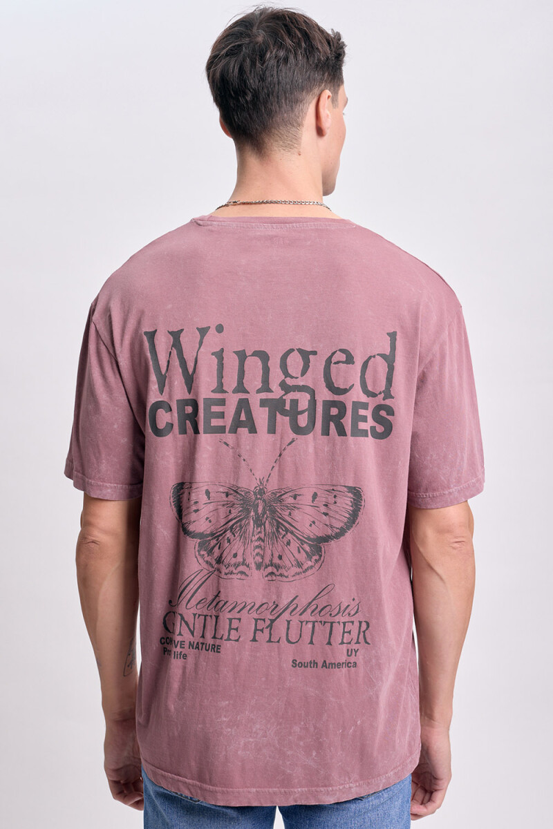 Remera oversize Mariposa Marron