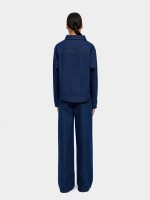 Camisa Denim Con Bolsillo azul