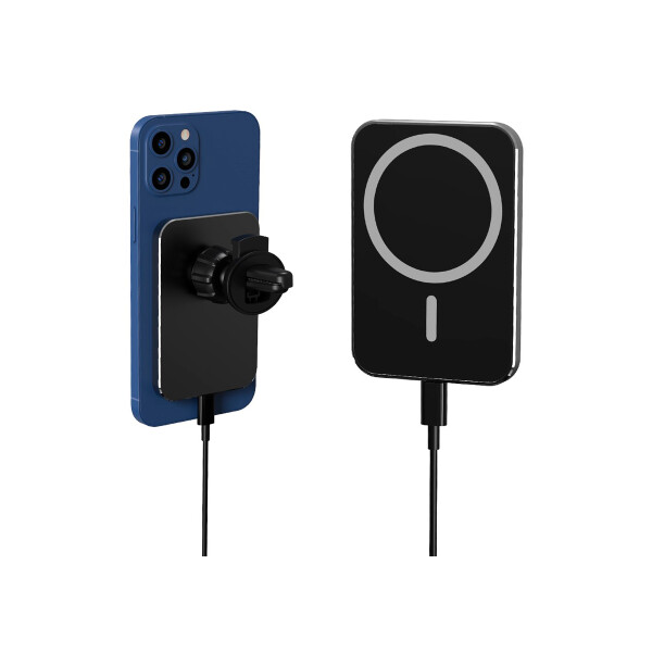 Cargador magnético para auto X16 con MagSafe color negro Cargador Magnético Para Auto X16 Con Magsafe Color Negro