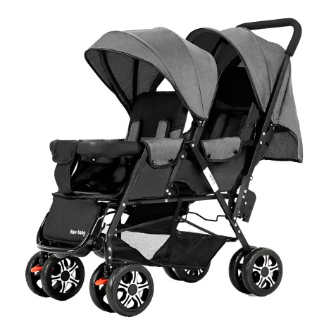 Expert Kids Coche Bebé Doble C/Toldo Ligero Plegable Gris