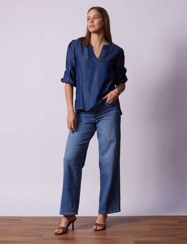 Blusa Lyocell JEAN OSCURO