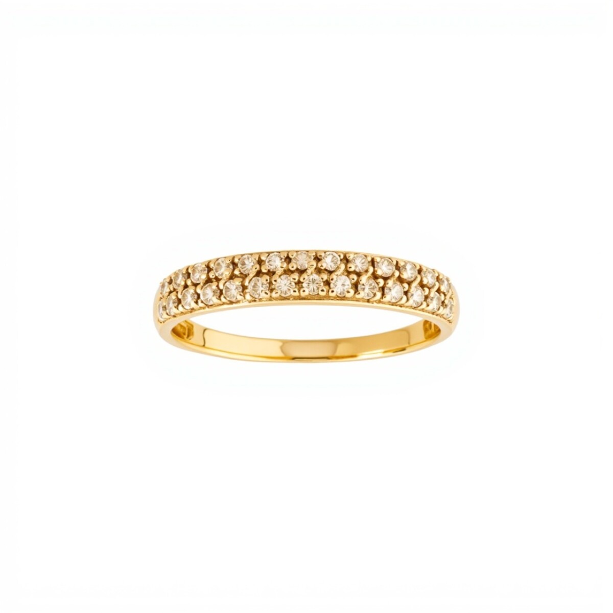 Anillo doble Sin Fin-Oro bajo-Piedra zirconias-AN8018 - conpiedra 