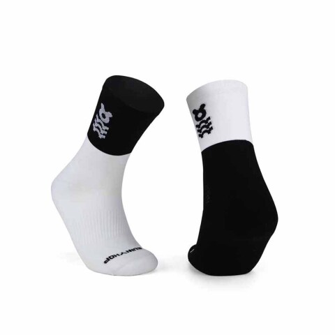 Medias Running Bicolor Unisex Negro/blanco