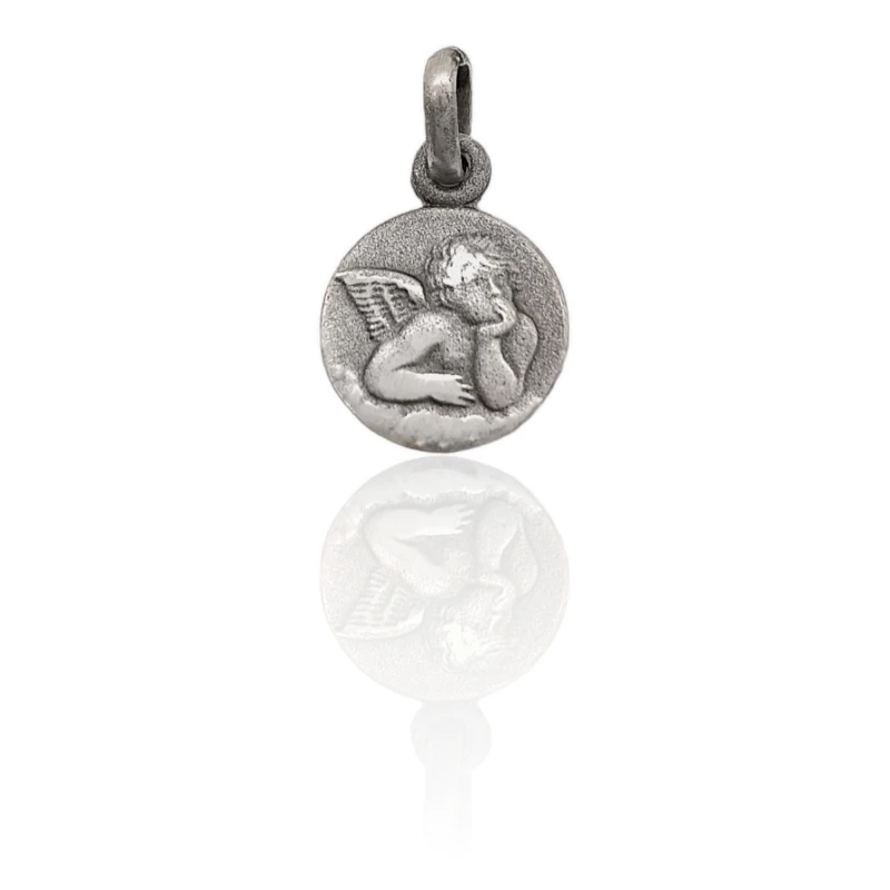 Dije Medalla Ángel de la Guarda-Plata 925-Sin piedra-CP3027 sinpiedra