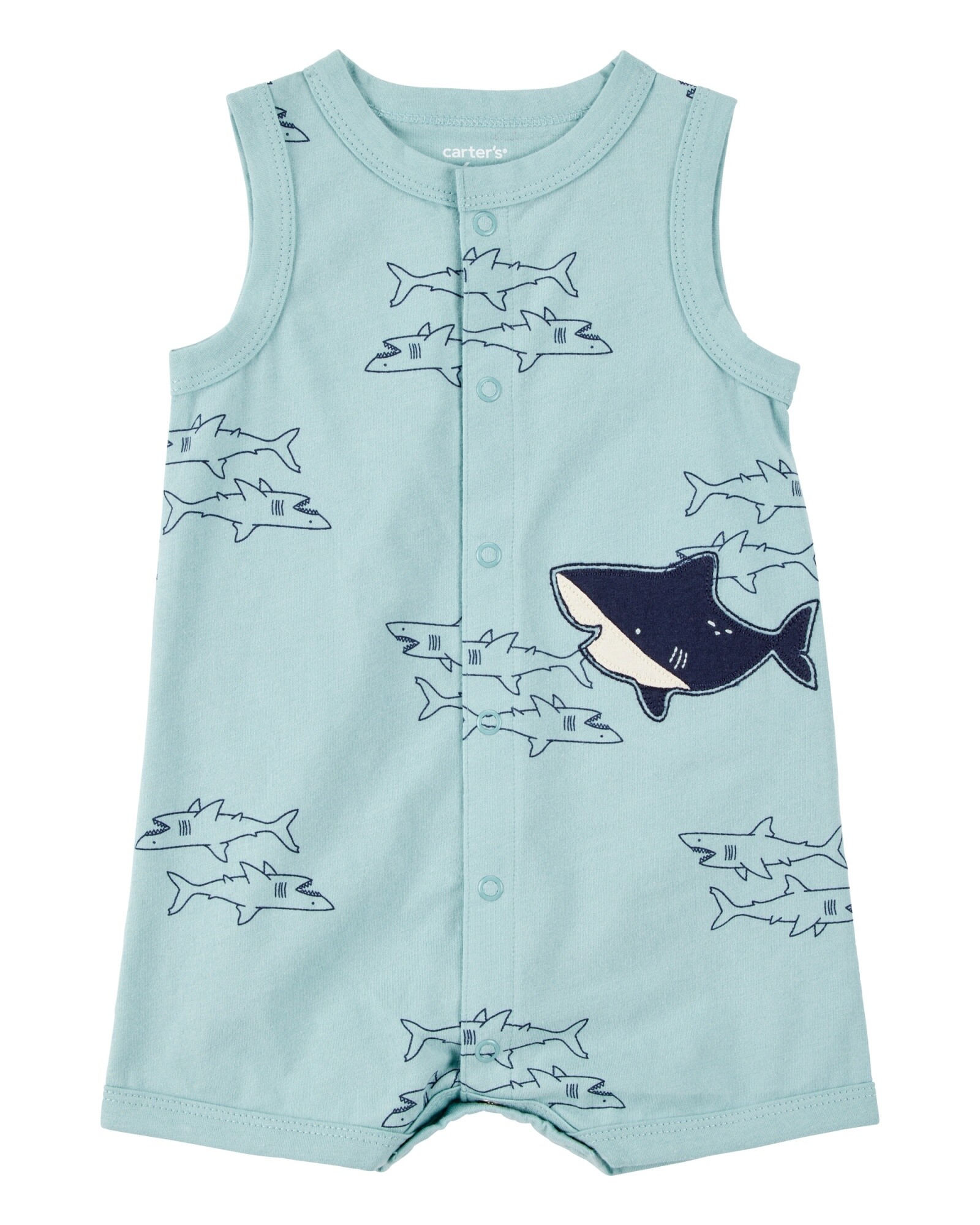 Monito corto de algodón, diseño tiburones Sin color