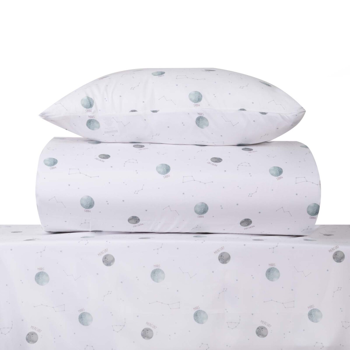 JGO SÁBANAS FIBRA SUAVE PLANETAS - POLIESTER VERDE VERDE, 1P 