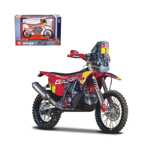 Motocicleta Bburago Gasgas RX450F (Dakar 2023) Escala 1:18 U