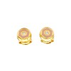 Abridores Zirconia-Oro 18k-Piedra Zirconia y Resina rosada-AB9512 conpiedra