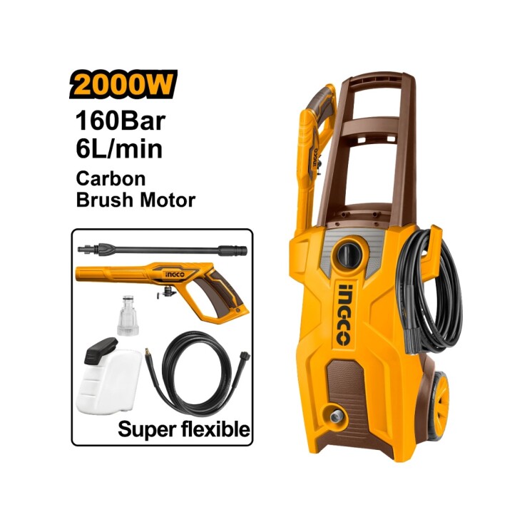 Hidrolavadora INGCO HPWR20018 2000 W 160 Bar con Autostop Hidrolavadora INGCO HPWR20018 2000 W 160 Bar con Autostop