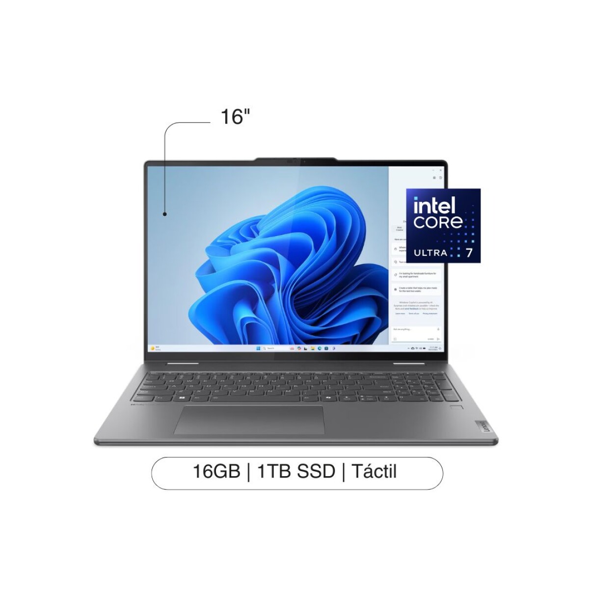Notebook LENOVO Yoga 7i 16' FHD Touch 1TB / 16GB RAM Intel Core Ultra 7-155U 