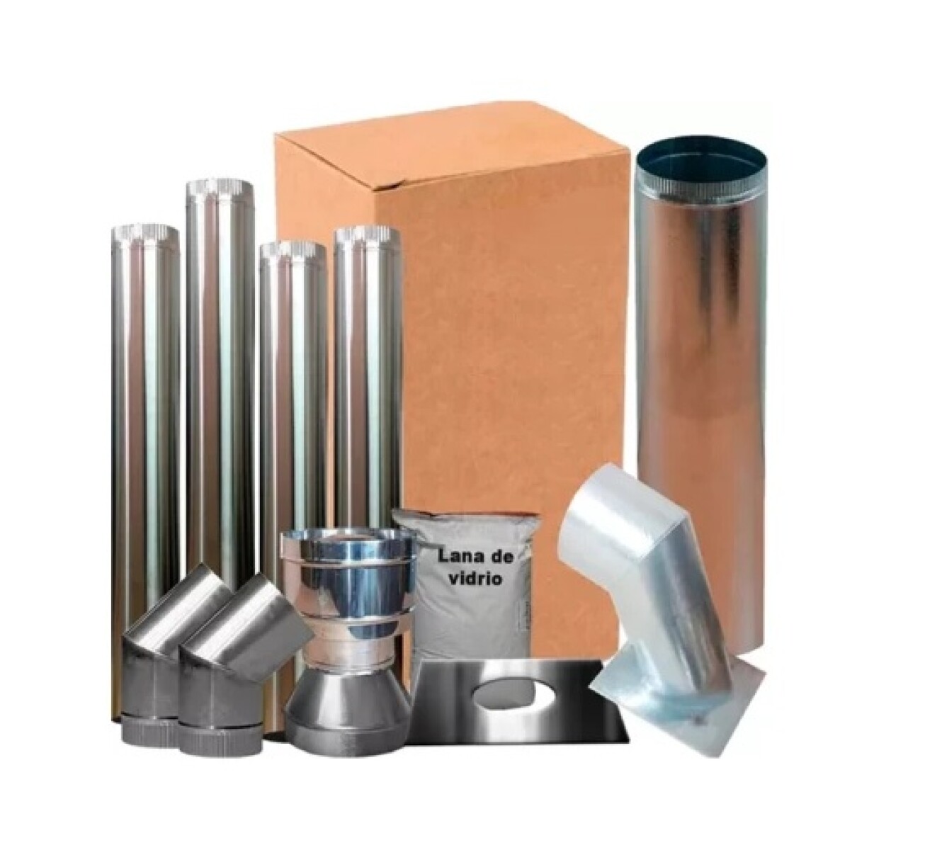 Kit de caños para calefactor Tromen (PARED) - Diámetro 8"" 