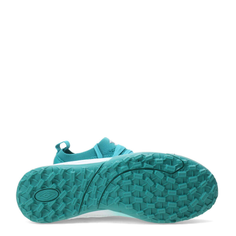 Championes de Fútbol 5 Infantiles Umbro Vibe TF Turquesa Agua - Blanco