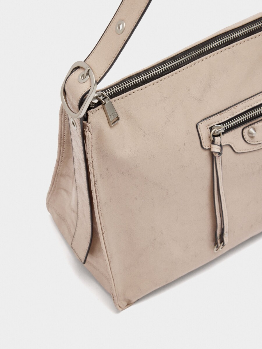 Bolso De Mano De Efecto Envejecido crudo