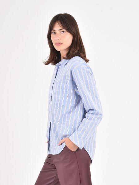CAMISA PRANA CELESTE