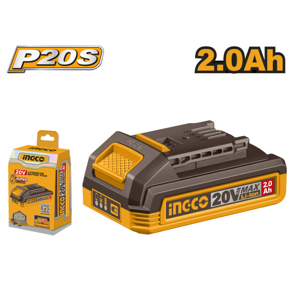BATERIA LITIO 20V VOLT INGCO PARA LINEA MULTIPLE HERRAMIENTAS FBLI20011 P20S 2.0 BATERIA LITIO 20V VOLT INGCO PARA LINEA MULTIPLE HERRAMIENTAS FBLI20011 P20S 2.0
