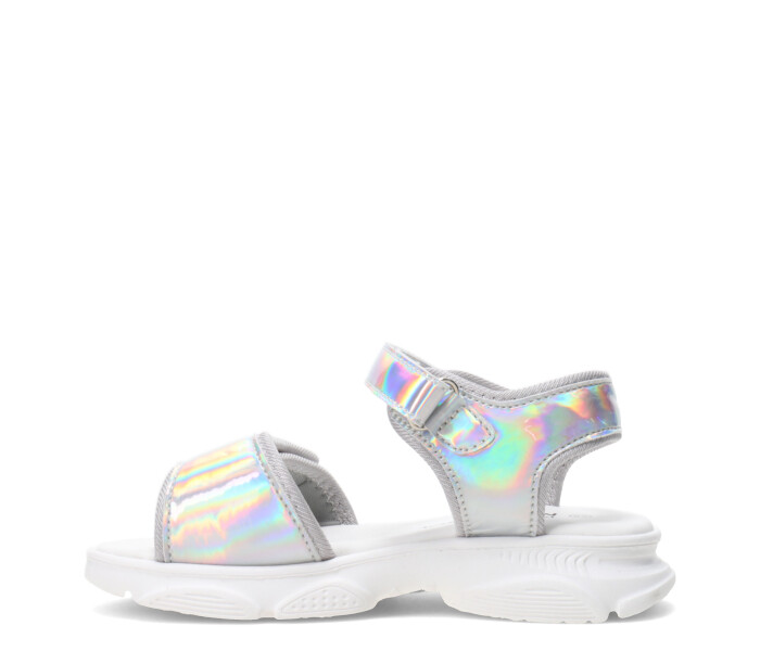 Sandalia NOKE con material tornasol Silver