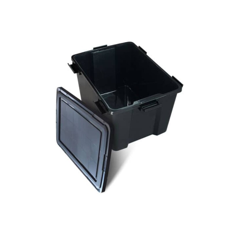 Caja organizadora 80lts con 6 trabas NEGRO