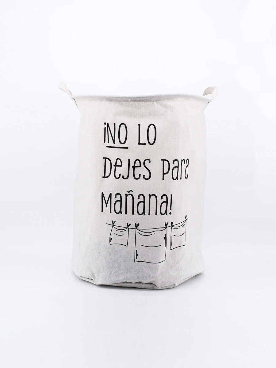 CANASTO ROPA SUCIA TELA - BLANCO 