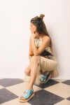 Sandalia Cut Out Turquesa