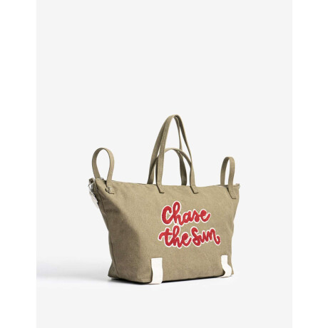 Shopper Con Estampa Verde Militar