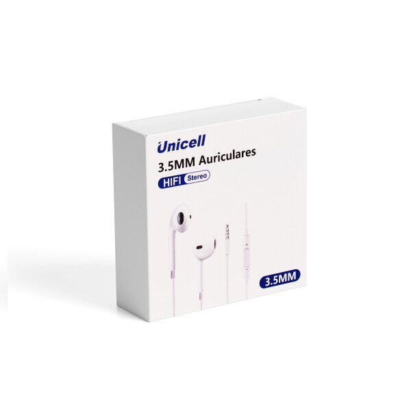 Auriculares Unicell 3.5mm color blanco Auriculares Unicell 3.5mm Color Blanco