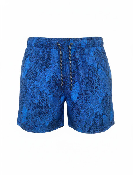 Short de baño estampado azul