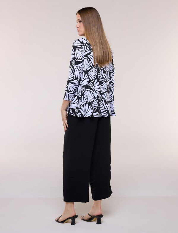 Cardigan Print BLANCO/NEGRO