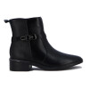 Comfortflex Bota Caña Baja C/ Tira Y Hebilla Cuero/caima Negro