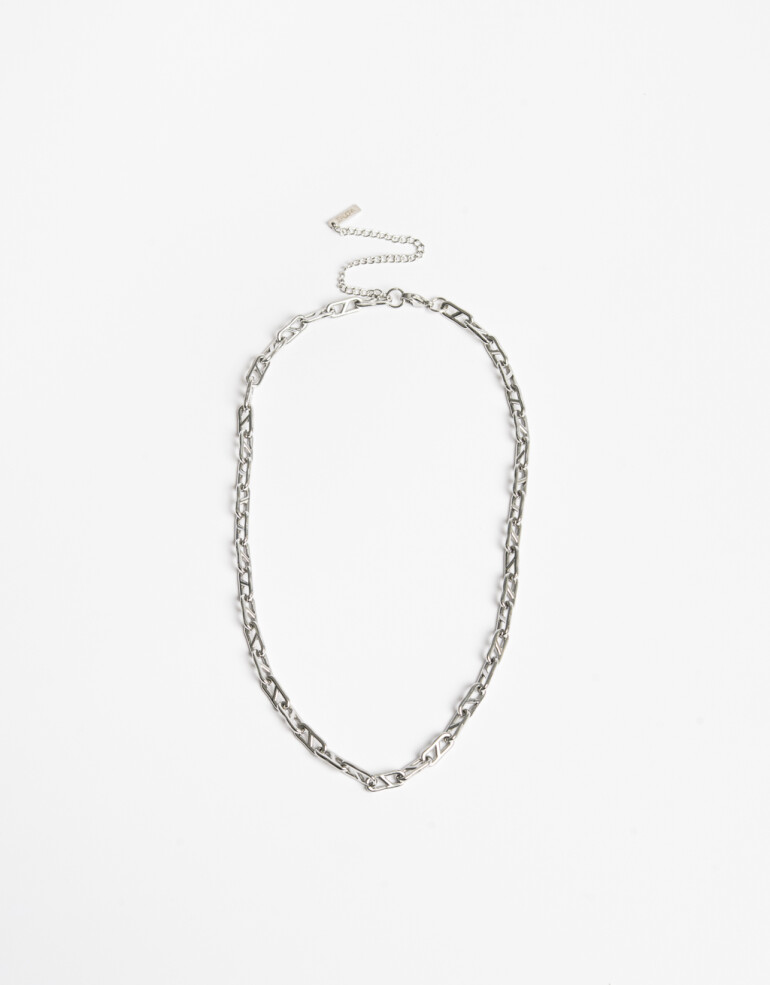 Collares Cortos Metal Collar De Acero Men's Collection - Plateado