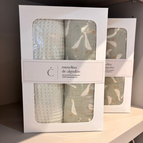 Set x2 Muselina Swaddle Hyde Park Verde