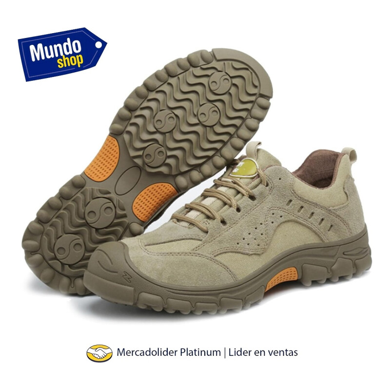 Calzado De Trabajo Seguridad Punta Reforzada Estilo Casual Beige