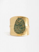 Pulsera Rígida Con Piedra burdeos
