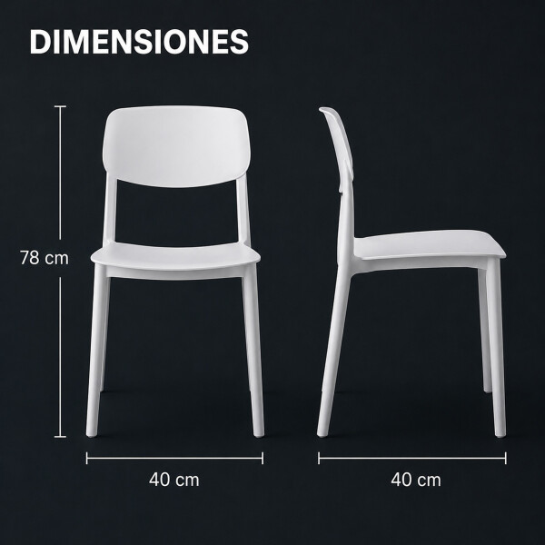 Silla Comedor ComboHome Venecia Pack X6 Blanco 1