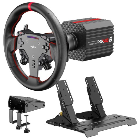 Volante Pedales Soporte Pxn Vd6 Bundle Gamer BUNDLE PXN VD6 VOLANTE + FRENO + MONTURA