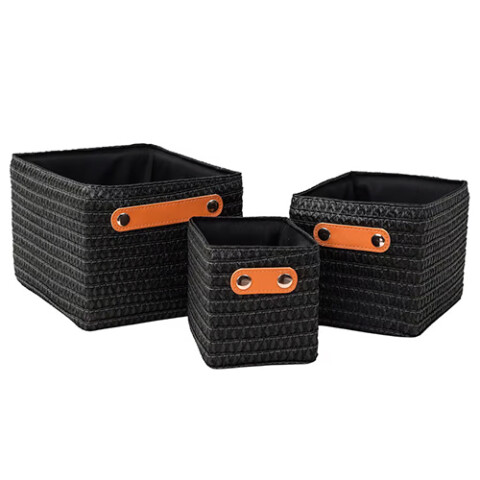 Set 3 Canastos tejidos negro -9066888 Sin color