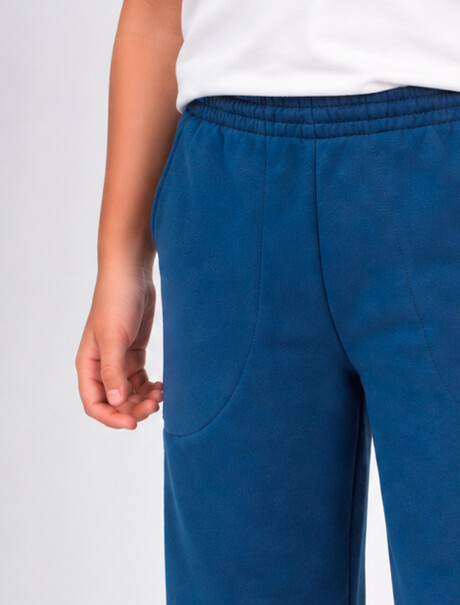 PANTALON BÁSICO UNISSEX CON FELPA AZUL
