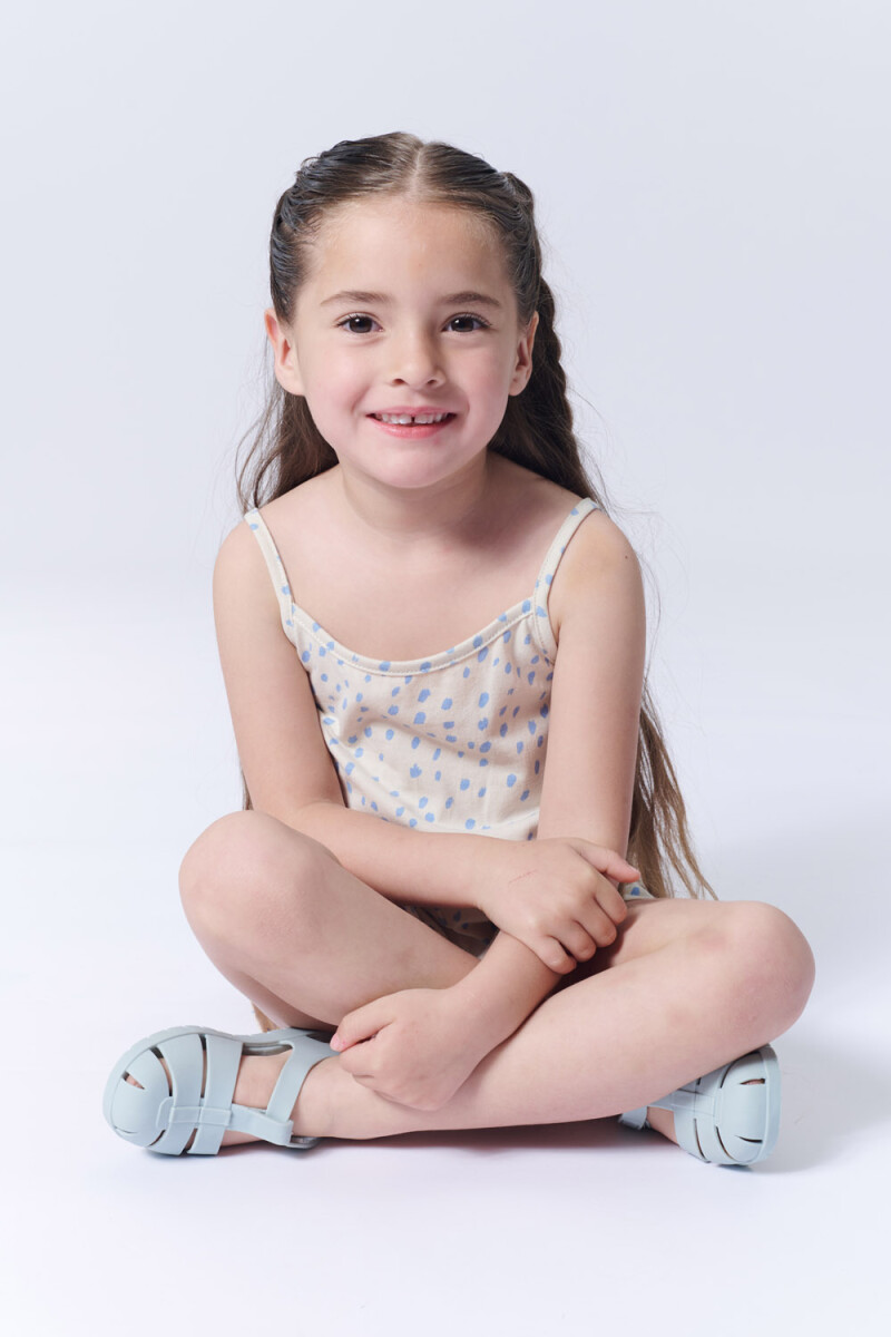 Enterito corto Estampado Lunares Beige