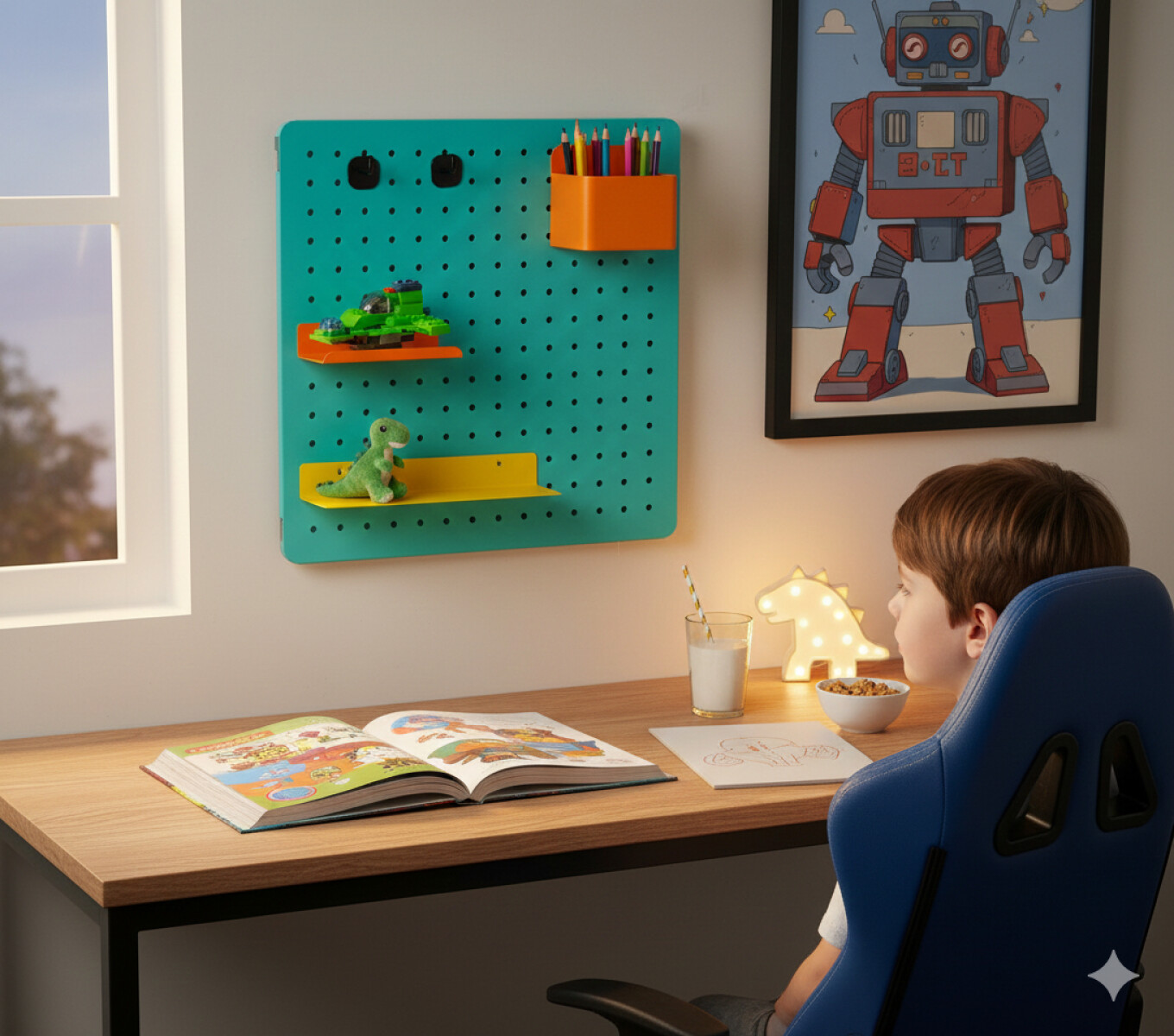 Panel perforado pegboard metálico organizador de pared 40x40 cm – Multiuso para el hogar 