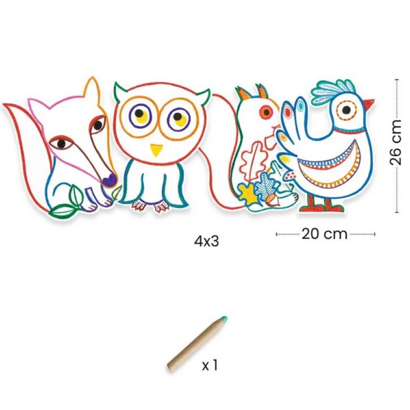 Láminas para colorear con lápiz mágico Gallo