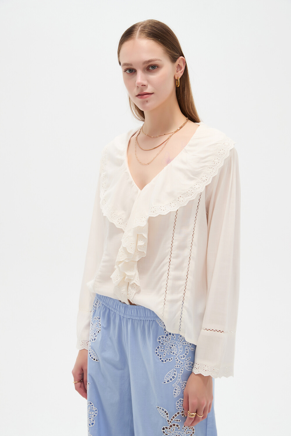 Camisa Florea Marfil / Off White